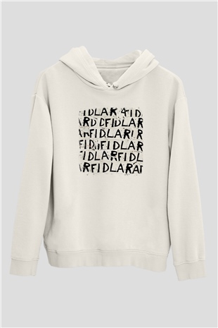 Fidlar Baskılı Unisex Beyaz Hoodie