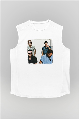 Fidlar Baskılı Unisex Beyaz Kolsuz Tişört