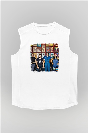 Fidlar Baskılı Unisex Beyaz Kolsuz Tişört