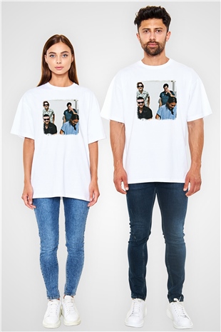 Fidlar Baskılı Unisex Beyaz Oversize Tişört