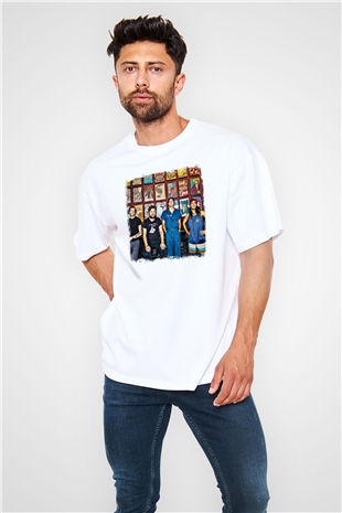 Fidlar Baskılı Unisex Beyaz Oversize Tişört