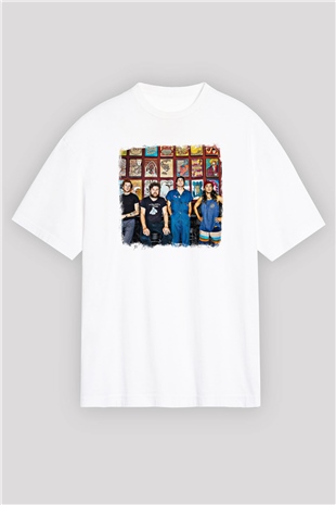 Fidlar Baskılı Unisex Beyaz Oversize Tişört