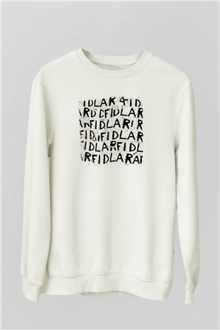 Fidlar Baskılı Unisex Beyaz Sweatshirt
