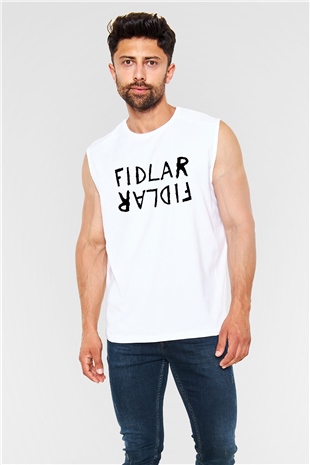 Fidlar Beyaz Unisex Kolsuz Tişört