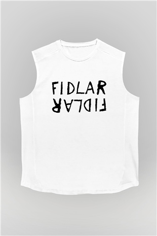 Fidlar Beyaz Unisex Kolsuz Tişört