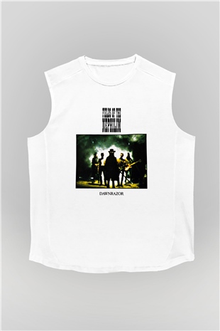 Fields of the Nephilim Baskılı Unisex Beyaz Kolsuz Tişört