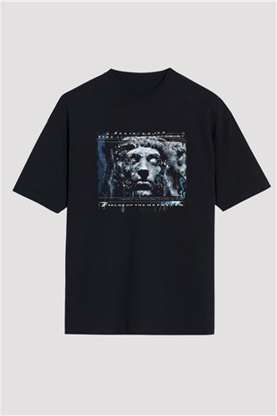 Fields of the Nephilim Baskılı Unisex Siyah Oversize Tişört
