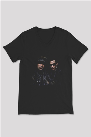 Fields of the Nephilim Baskılı Unisex Siyah V Yaka Tişört