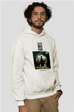 Fields of the Nephilim Baskılı Unisex Beyaz Hoodie
