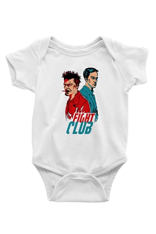 Fight Club Dövüş Klubü Baskılı Beyaz Unisex Bebek Body - Zıbın