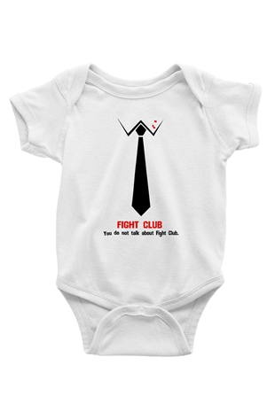 Fight Club Dövüş Klubü Baskılı Beyaz Unisex Bebek Body - Zıbın