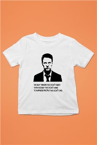 Fight Club Dövüş Klubü Baskılı Beyaz Unisex Çocuk Tişört
