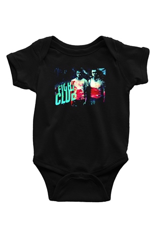 Fight Club Dövüş Klubü Baskılı Siyah Bebek Body - Zıbın