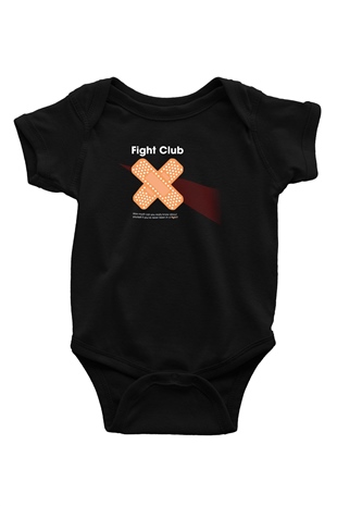 Fight Club Dövüş Klubü Baskılı Siyah Bebek Body - Zıbın