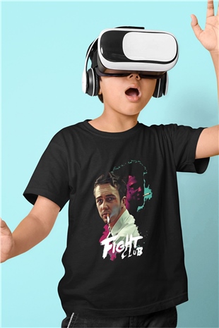 Fight Club Dövüş Klubü Baskılı Siyah Unisex Çocuk Tişört