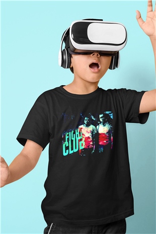 Fight Club Dövüş Klubü Baskılı Siyah Unisex Çocuk Tişört