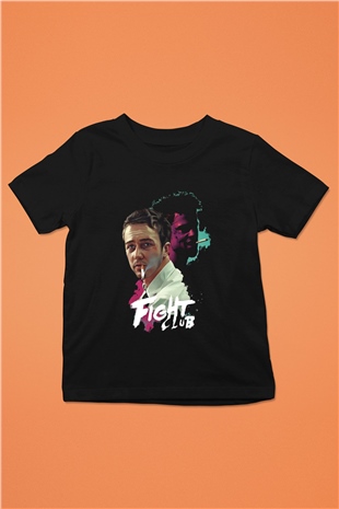 Fight Club Dövüş Klubü Baskılı Siyah Unisex Çocuk Tişört