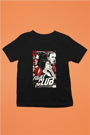 Fight Club Dövüş Klubü Baskılı Siyah Unisex Çocuk Tişört