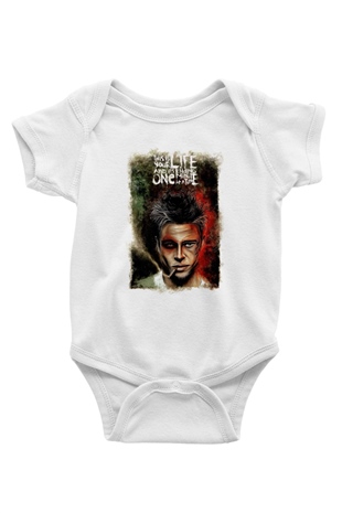 Fight Club Dövüş Klubü Beyaz Bebek Body - Zıbın