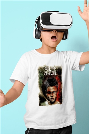 Fight Club Dövüş Klubü Beyaz Unisex  Çocuk Tişört