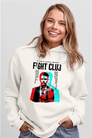 Fight Club Dövüş Klubü Beyaz Unisex Hoodie