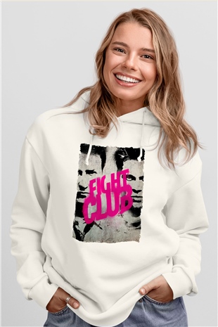 Fight Club Dövüş Klubü Beyaz Unisex Hoodie