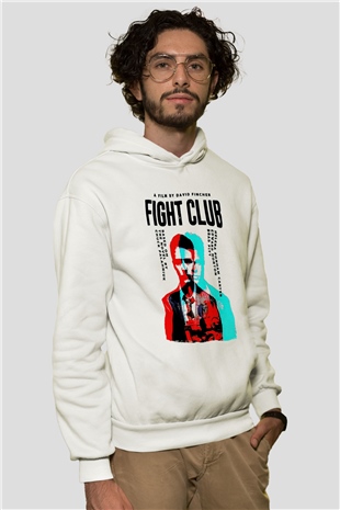 Fight Club Dövüş Klubü Beyaz Unisex Hoodie