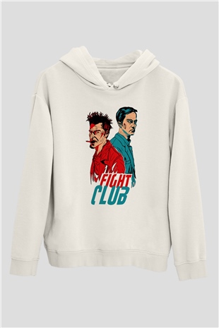 Fight Club Dövüş Klubü Beyaz Unisex Kapşonlu Sweatshirt