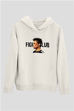 Fight Club Dövüş Klubü Beyaz Unisex Kapşonlu Sweatshirt