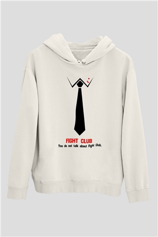 Fight Club Dövüş Klubü Beyaz Unisex Kapşonlu Sweatshirt
