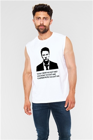 Fight Club Dövüş Klubü Beyaz Unisex Kolsuz Tişört
