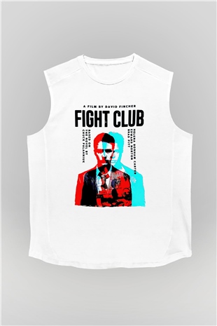 Fight Club Dövüş Klubü Beyaz Unisex  Kolsuz Tişört