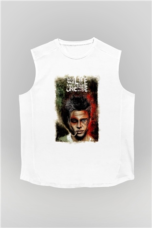 Fight Club Dövüş Klubü Beyaz Unisex  Kolsuz Tişört