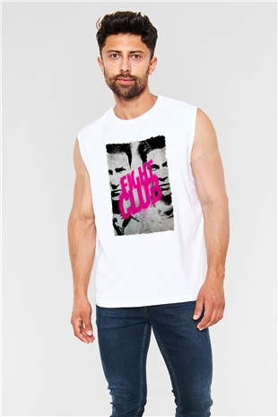 Fight Club Dövüş Klubü Beyaz Unisex  Kolsuz Tişört