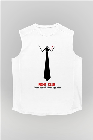 Fight Club Dövüş Klubü Beyaz Unisex Kolsuz Tişört