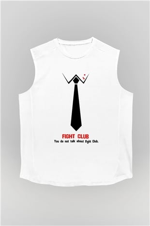 Fight Club Dövüş Klubü Beyaz Unisex Kolsuz Tişört