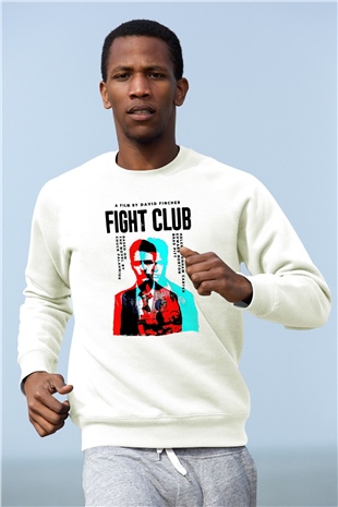 Fight Club Dövüş Klubü Beyaz Unisex  Sweatshirt