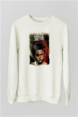 Fight Club Dövüş Klubü Beyaz Unisex  Sweatshirt
