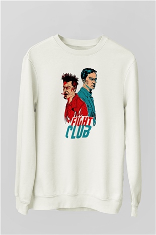 Fight Club Dövüş Klubü Beyaz Unisex Sweatshirt