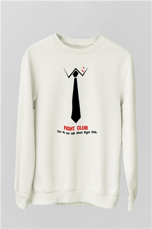 Fight Club Dövüş Klubü Beyaz Unisex Sweatshirt