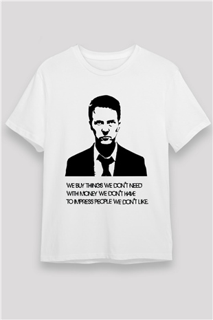 Fight Club Dövüş Klubü Beyaz Unisex Tişört
