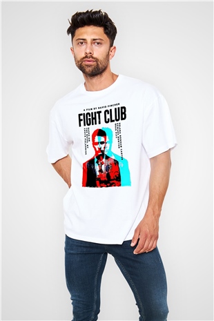 Fight Club Dövüş Klubü Beyaz Oversize Tişört