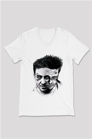 Fight Club Dövüş Klubü Beyaz Unisex V Yaka Tişört