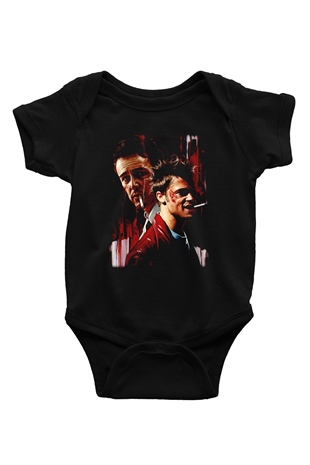 Fight Club Dövüş Klubü Siyah Bebek Body - Zıbın