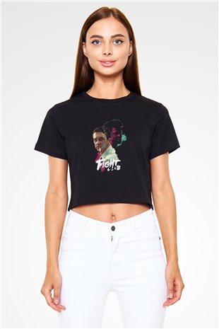 Fight Club Dövüş Klubü Siyah Crop Top Tişört