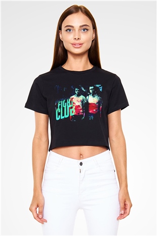 Fight Club Dövüş Klubü Siyah Crop Top Tişört