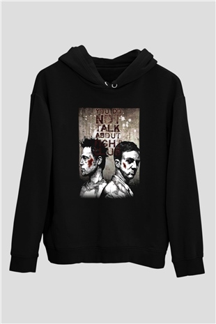 Fight Club Dövüş Klubü Siyah Unisex Kapüşonlu Sweatshirt