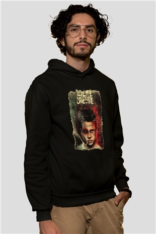 Fight Club Dövüş Klubü Siyah Unisex Kapüşonlu Sweatshirt