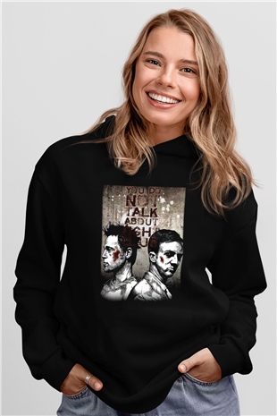 Fight Club Dövüş Klubü Siyah Unisex Kapüşonlu Sweatshirt