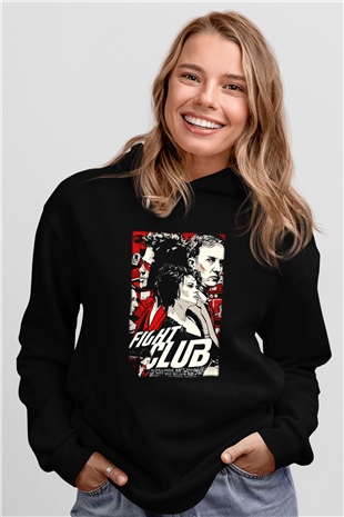 Fight Club Dövüş Klubü Siyah Unisex Kapüşonlu Sweatshirt